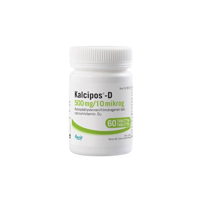 KALCIPOS-D 500 mg/10 mikrog tabl, kalvopääll 60 kpl