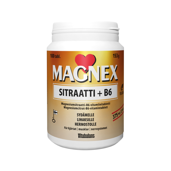 Magnex Sitraatti 375mg + B6 100 tabl kuva 1