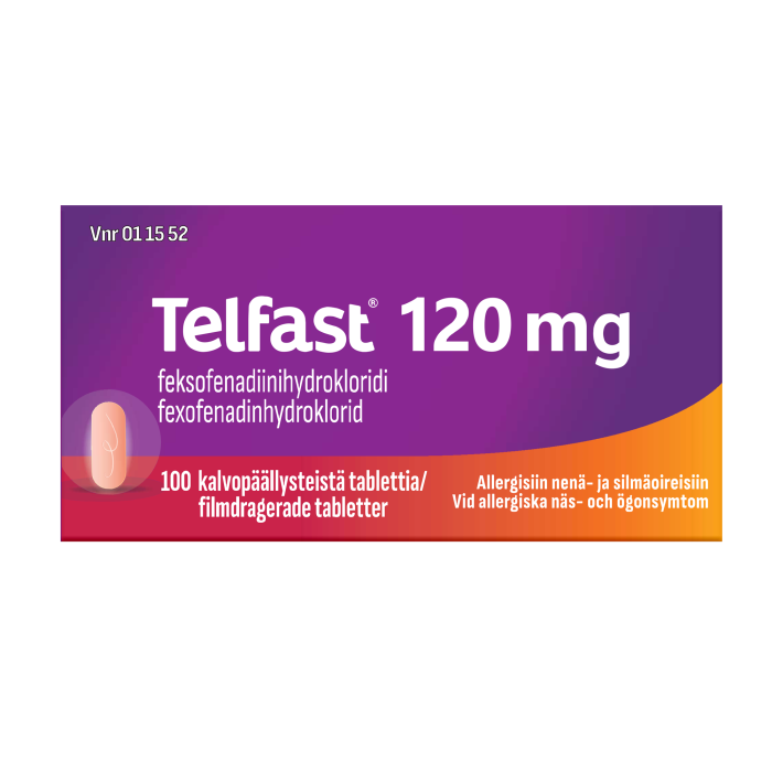 TELFAST 120 mg tabl, kalvopääll 100 fol bild 1
