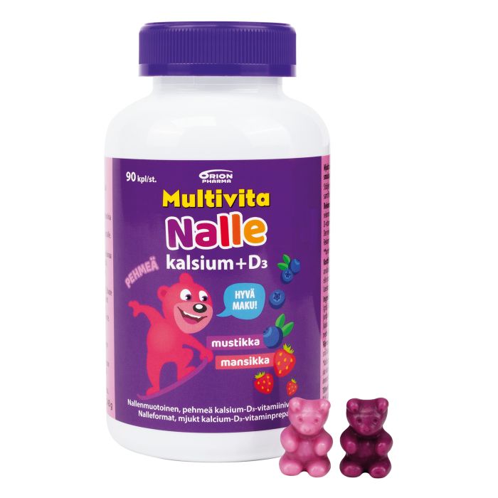 MULTIVITA NALLE KALSIUM+D3 100 MG/5 MCG 90 TABL bild 4
