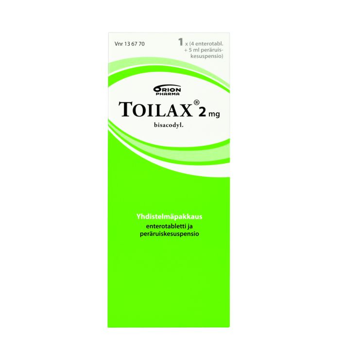 TOILAX YHDISTELMÄPAKKAUS 5 mg + 2 mg/ml enterotabl+peräruiskesusp 4 fol+5 ml bild 8