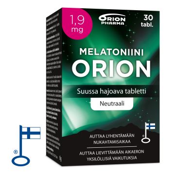 MELATONIINI ORION 1,9 MG SUUSSA HAJOAVA 30 TABL