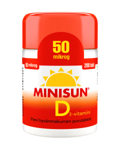 MINISUN D-VITAMIINI 50 MIKROG 200 TABL