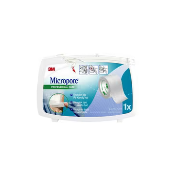 3M Micropore Kuituteippi 25 mm x 9,14 m valkoinen, katkokela 1 kpl
