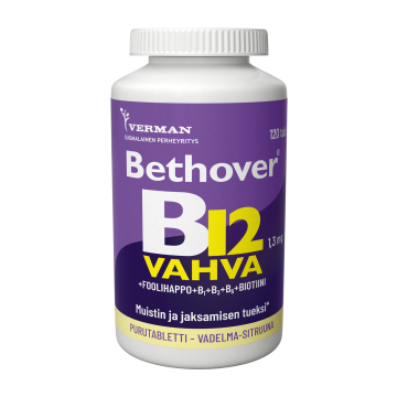 Bethover Strong B12 Vadelma-Sitruuna 120 tabl