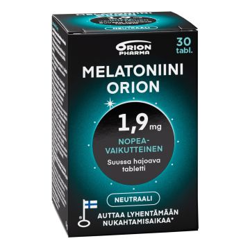 MELATONIINI ORION 1,9 MG SUUSSA HAJOAVA 30 TABL