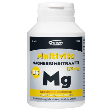 MULTIVITA MAGN.SITR.+B6 APPELSIINI 175 MG/2 MG 80 PURUTABL