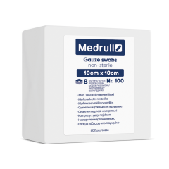 Medrull Gauze swabs sideharsotaitos 8krs 10cmx10cm 100 kpl
