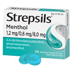 STREPSILS MENTHOL 1,2/0,6/8 mg imeskelytabl 24 fol